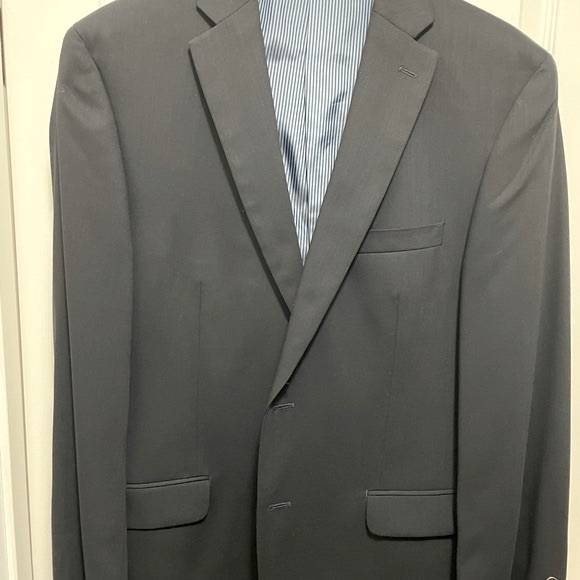 Calvin Klein Men’s Single Breast Navy Regular Fit 97% Wool Blazer Jacket 42R - Picture 2 of 8
